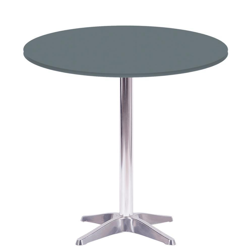 Mesa Delta Em Alumínio 75 Cm (alt) Base Em X Tampo Mdp Redondo 60 Cm (larg) X 2,50 Cm (alt) Grafito - 1