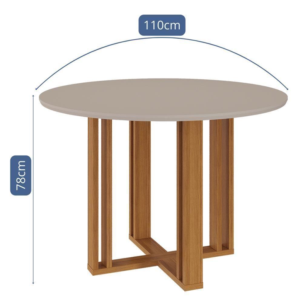 Mesa De Jantar Redonda Flora 109cm Nature-off White Com Tampo Em Mdf - Cimol Móveis Nature-off White - 3