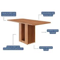 Mesa De Jantar Retangular Ariela 160x80 Cinamomo Com Tampo Em Mdf - Cimol Móveis Cinamomo - 2