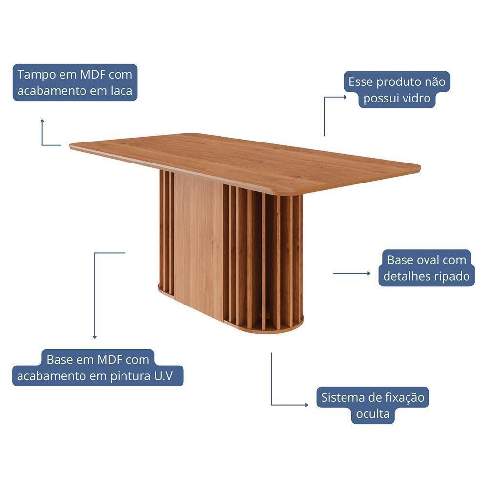 Mesa De Jantar Retangular Julieta 180x90 Cinamomo Com Tampo Em Mdf - Cimol Móveis Cinamomo - 2