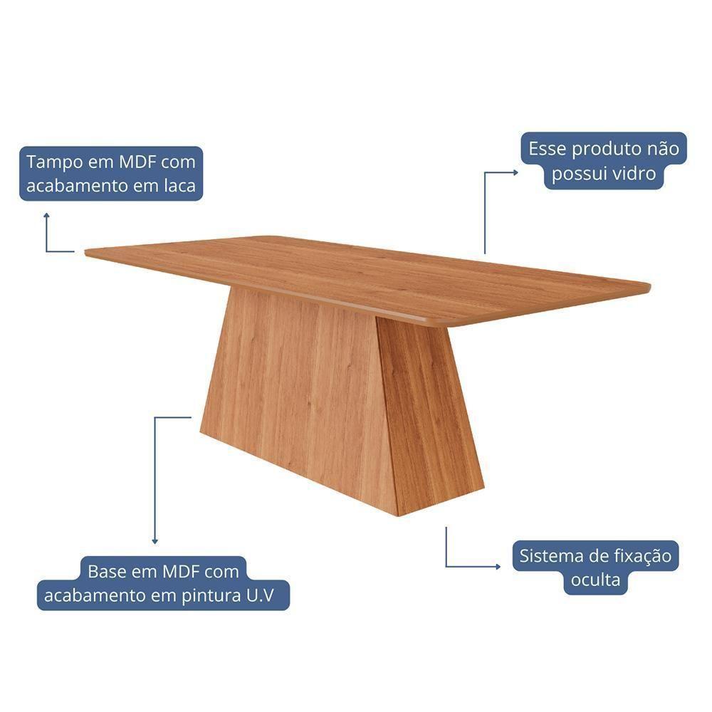 Mesa De Jantar Retangular Helena 210x100 Cinamomo Com Tampo Em Mdf - Cimol Móveis Cinamomo - 2