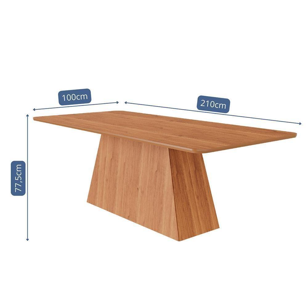Mesa De Jantar Retangular Helena 210x100 Cinamomo Com Tampo Em Mdf - Cimol Móveis Cinamomo - 3
