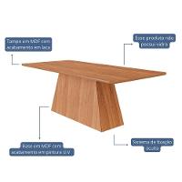 Mesa De Jantar Retangular Helena 210x100 Cinamomo Com Tampo Em Mdf - Cimol Móveis Cinamomo - 2