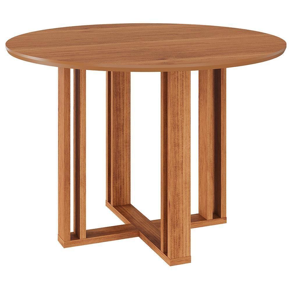 Mesa De Jantar Redonda Flora 109cm Cinamomo Com Tampo Em Mdf - Cimol Móveis Cinamomo - 1