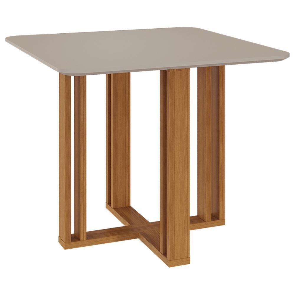 Mesa De Jantar Quadrada Flora 95x95 Nature-off White Com Tampo Em Mdf - Cimol Móveis Nature-off White - 1