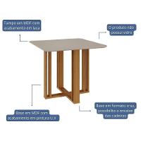 Mesa De Jantar Quadrada Flora 95x95 Nature-off White Com Tampo Em Mdf - Cimol Móveis Nature-off White - 2