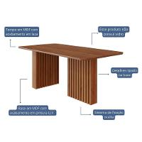 Mesa De Jantar Retangular Ester 180x90 Cinamomo Com Tampo Em Mdf - Cimol Móveis Cinamomo - 2
