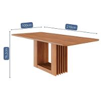 Mesa De Jantar Retangular Ariela 210x100 Cinamomo Com Tampo Em Mdf - Cimol Móveis Cinamomo - 3