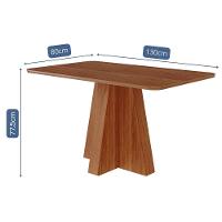 Mesa De Jantar Retangular Maitê 130x80 Cinamomo Com Tampo Em Mdf - Cimol Móveis Cinamomo - 2