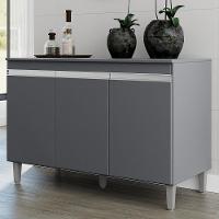 Balcão Pia Manu 120cm Cinza Com Tampo Mdp - Ajl Móveis Cinza - 2