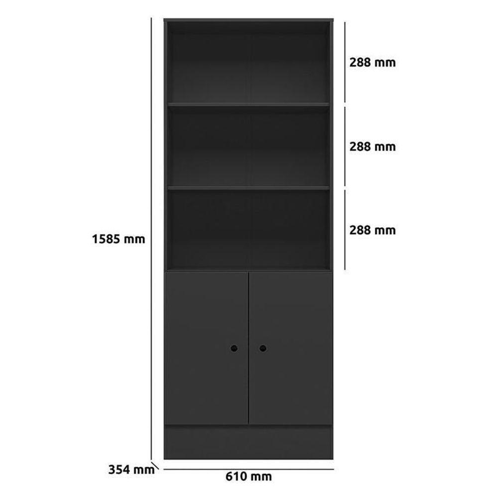 Conjunto Gamer Armário 2 Portas E Mesa Giratória Preto Fosco - Qmovi Preto Fosco - 6