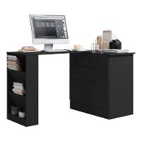 Conjunto Gamer Armário 2 Portas E Mesa Giratória Preto Fosco - Qmovi Preto Fosco - 3