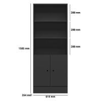 Conjunto Gamer Armário 2 Portas E Mesa Giratória Preto Fosco - Qmovi Preto Fosco - 6