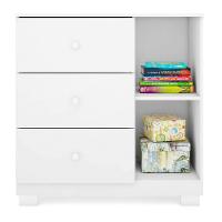 Jogo De Quarto Infantil Ane Com Guarda Roupa 3 Portas E Cômoda Branco - Phoenix Baby Branco