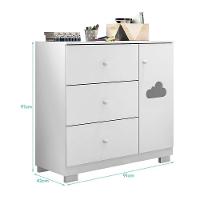 Jogo De Quarto Infantil Ane Com Guarda Roupa 3 Portas E Cômoda Branco - Phoenix Baby Branco - 5