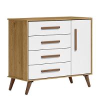 Jogo De Quarto Infantil Q Encanto Retrô Com Cômoda E Berço Freijó-branco Acetinado - Qmovi Freijó-branco Acetinado - 2