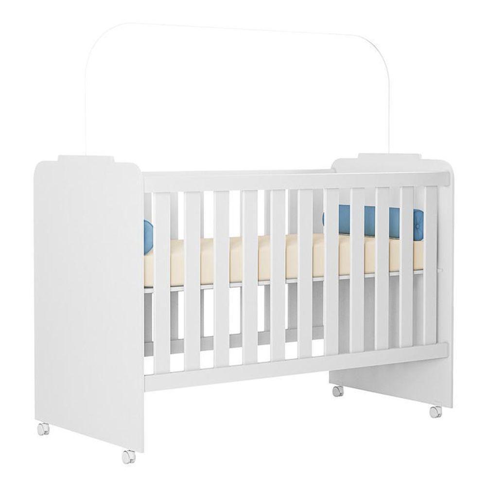 Berço Amore Branco Com Colchão Baby Physical - Peternella Móveis Branco - 2