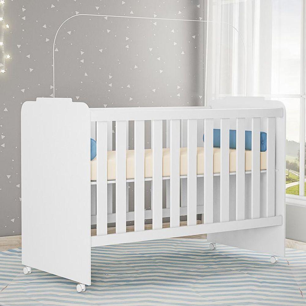 Berço Amore Branco Com Colchão Baby Physical - Peternella Móveis Branco - 3