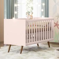 Berço Mini Cama Q Encanto Retrô Rosa Com Colchão Baby Physical - Qmovi Rosa - 2