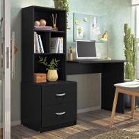 Escrivaninha Cristal Preto Fosco - Peternella Móveis Preto Fosco - 2