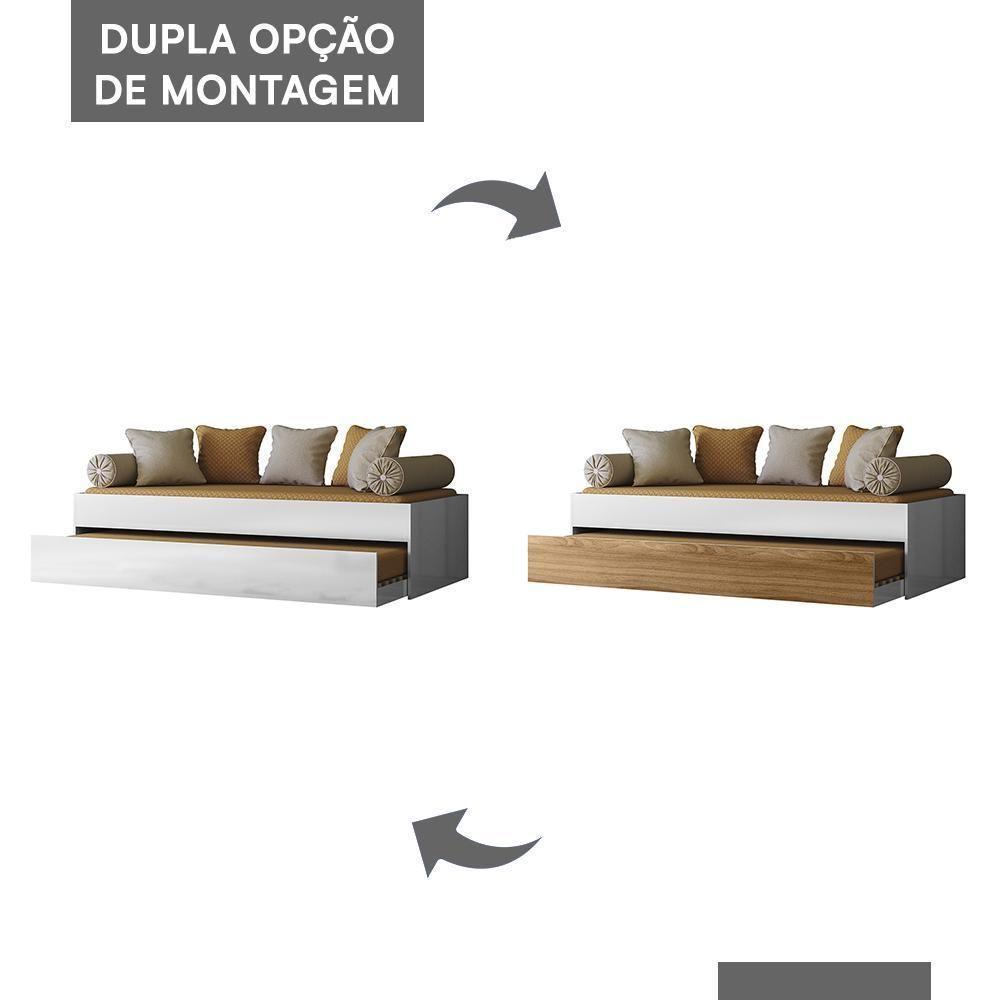 Bicama Solteiro ônix Flex Branco Com Colchões Physical D20 - Peternella Móveis Branco - 3