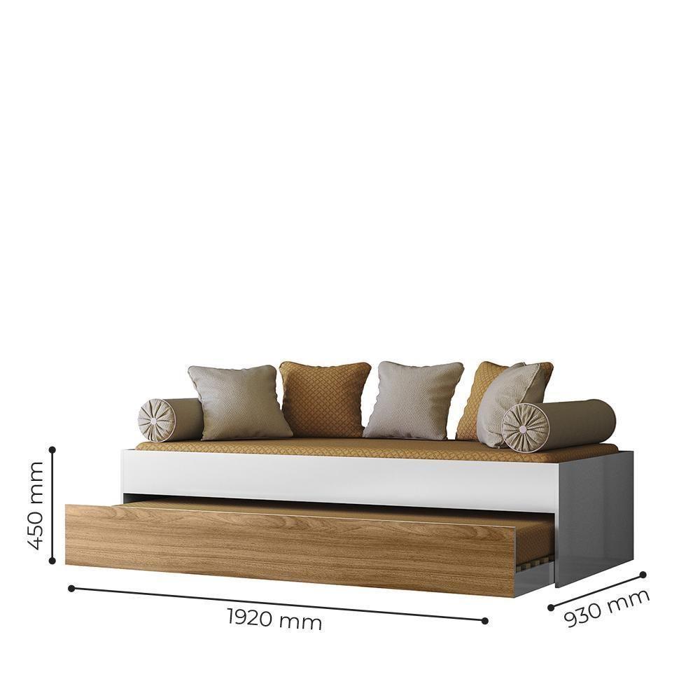 Bicama Solteiro ônix Flex Nature-branco Com Colchões Physical D20 - Peternella Móveis Nature-branco - 4