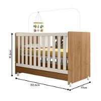 Jogo De Quarto Infantil Pérola Cômoda E Berço Nature-off White - Peternella Móveis Nature-off White - 6