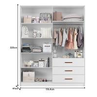 Dormitório Infantil Pérola Guarda Roupa, Cômoda E Berço Branco - Peternella Móveis Branco - 3