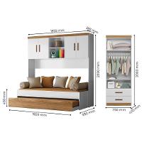 Dormitório Infantil ônix Guarda Roupa, Aéreo 4 Portas E Bicama Flex Nature-branco - Peternella Móveis Nature-branco