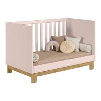 Berço Mini Cama Q Encanto Slim Rosa Acetinado Com Colchão Baby Physical - Qmovi Rosa Acetinado