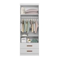 Dormitório Infantil ônix Guarda Roupa, Aéreo 4 Portas E Bicama Flex Branco - Peternella Móveis Branco