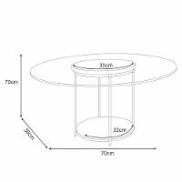 Conjunto De Mesas De Centro Sky Com Tampo De Vidro E Em Mdf Cinamomo - Hb Móveis Cinamomo - 2