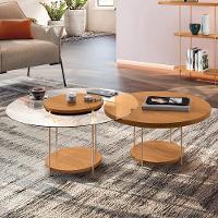 Conjunto De Mesas De Centro Sky Com Tampo De Vidro E Em Mdf Cinamomo - Hb Móveis Cinamomo - 3