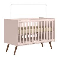 Berço Mini Cama Q Encanto Retrô Rosa Com Colchão Supreme - Qmovi Rosa - 3