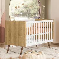 Berço Mini Cama Q Encanto Retrô Freijó-branco Acetinado Com Colchão Baby Physical - Qmovi Freijó-branco Acetinado - 2
