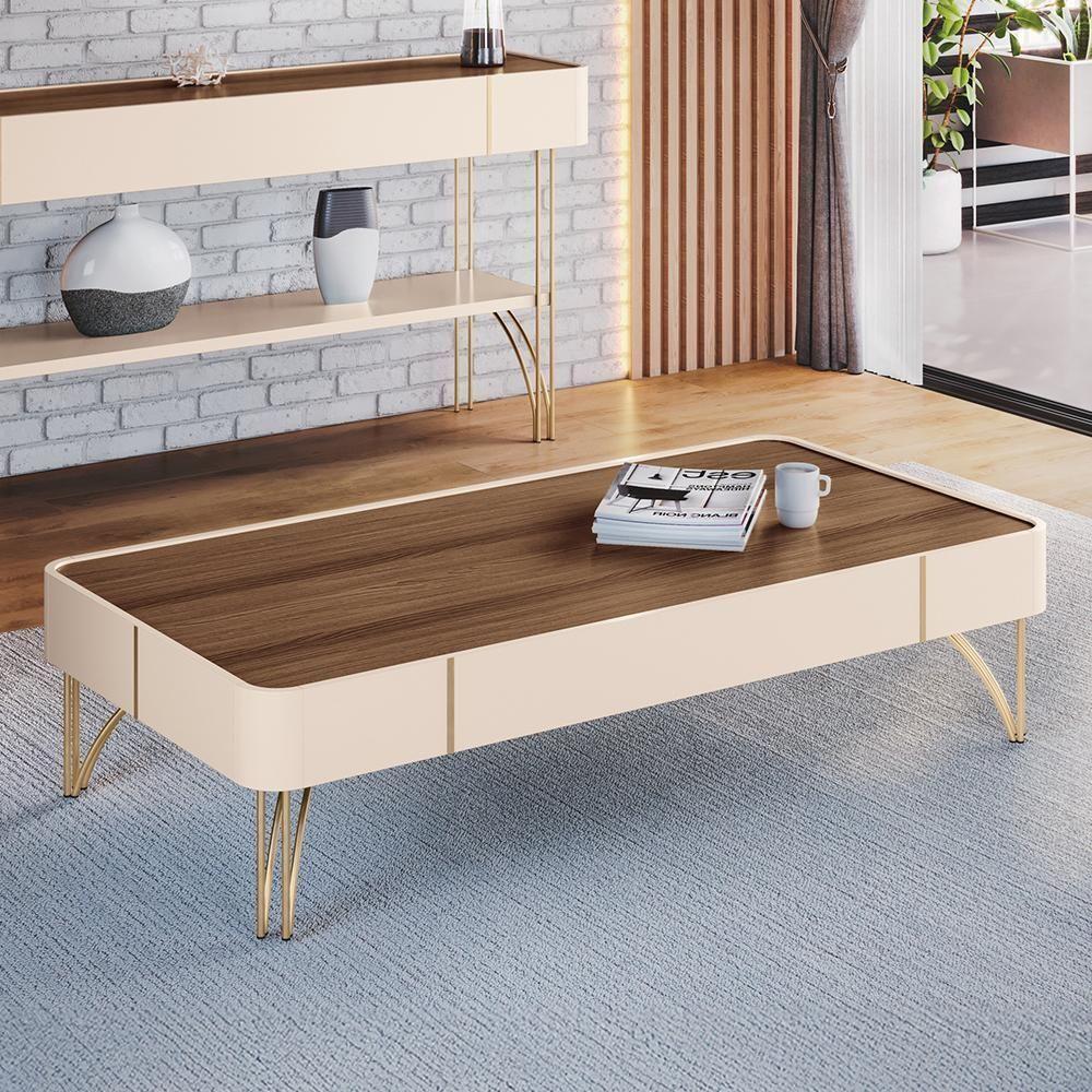 Mesa De Centro Cadenza Off White-castanho - Hb Móveis Off White-castanho - 2