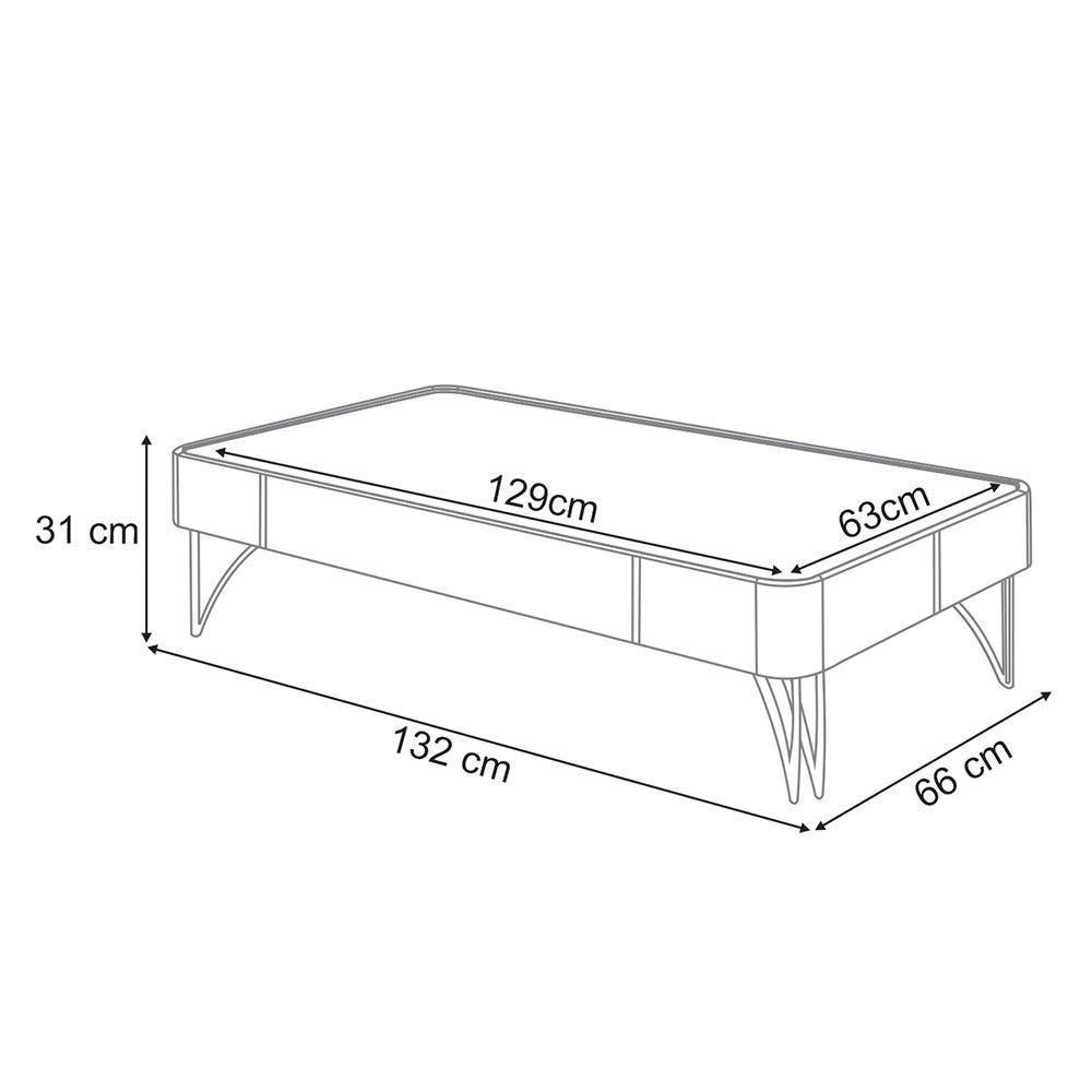 Mesa De Centro Cadenza Off White-castanho - Hb Móveis Off White-castanho - 5