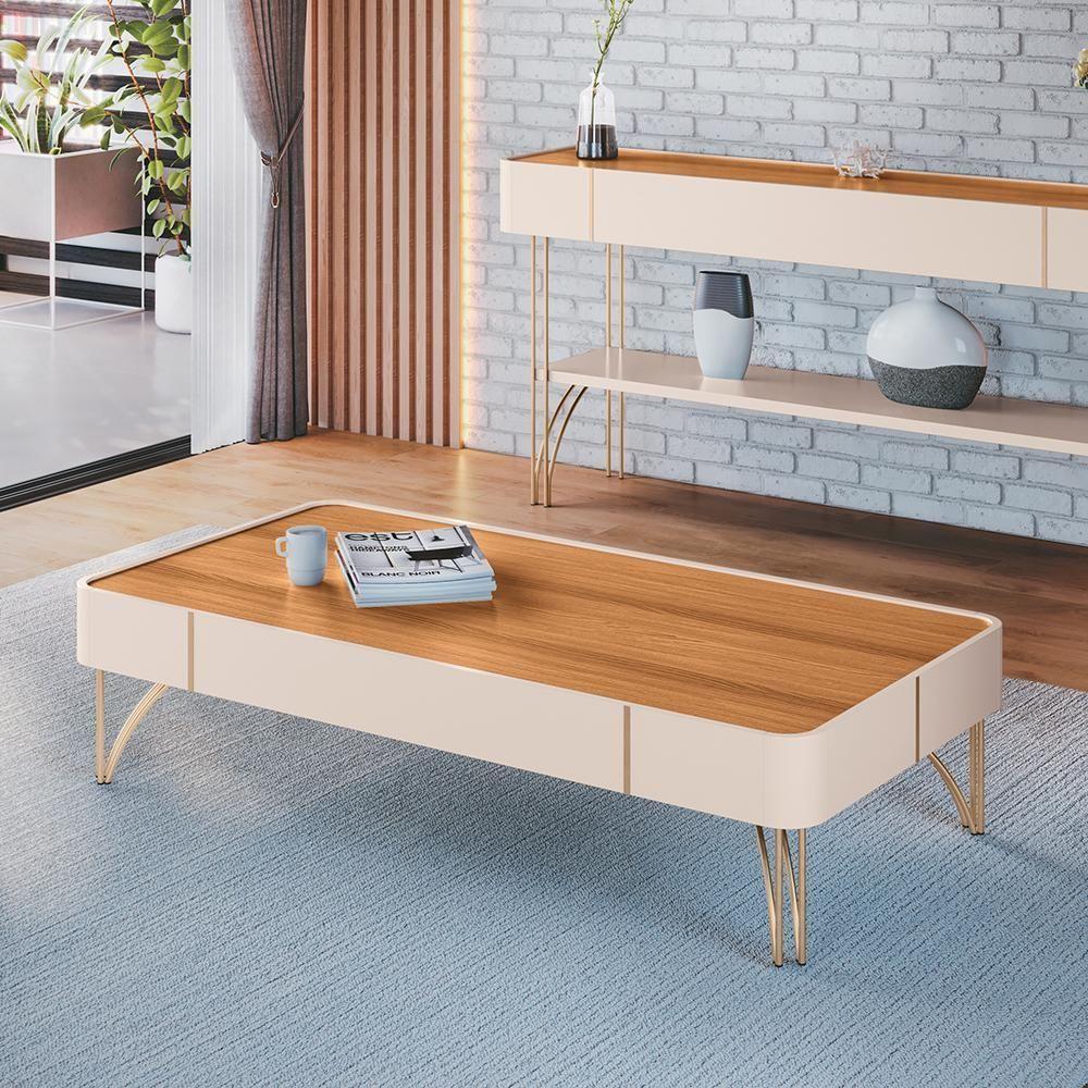 Mesa De Centro Cadenza Off White-cinamomo - Hb Móveis Off White-cinamomo - 2