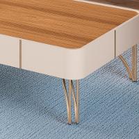 Mesa De Centro Cadenza Off White-cinamomo - Hb Móveis Off White-cinamomo