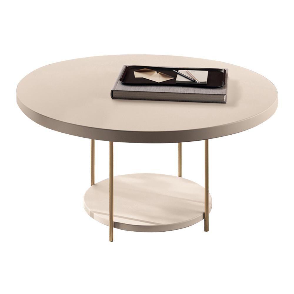 Mesa De Centro Sky Redonda Off White Com Tampo Mdf - Hb Móveis Off White - 1