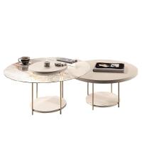 Conjunto De Mesas De Centro Sky Com Tampo De Vidro E Em Mdf Off White - Hb Móveis Off White - 1