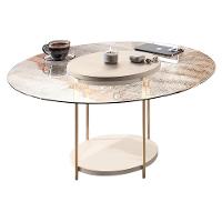 Mesa De Centro Sky Redonda Off White Com Tampo De Vidro - Hb Móveis Off White - 1