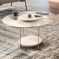 Mesa De Centro Sky Redonda Off White Com Tampo De Vidro - Hb Móveis Off White - 2