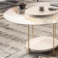 Mesa De Centro Sky Redonda Off White Com Tampo De Vidro - Hb Móveis Off White - 3