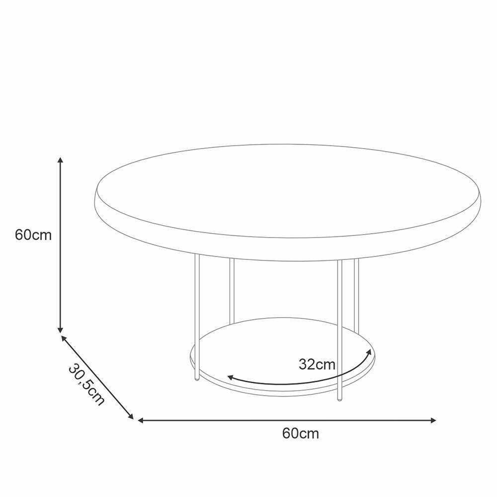 Conjunto De Mesas De Centro Sky Com Tampo De Vidro E Em Mdf Castanho - Hb Móveis Castanho - 6