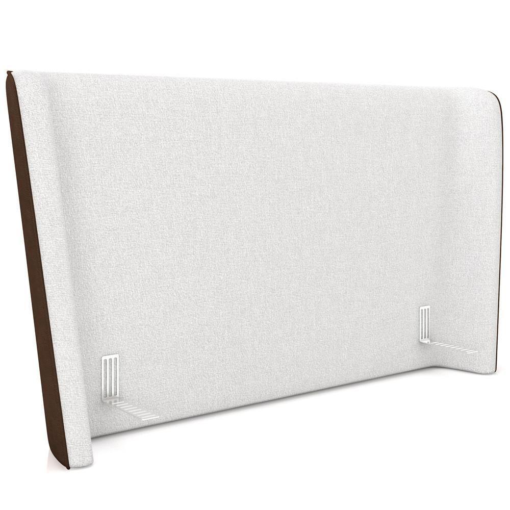 Cabeceira Cama Box Queen 160cm Nilo P05 Corino Marrom Bouclê Cru - Lyam Decor - 1