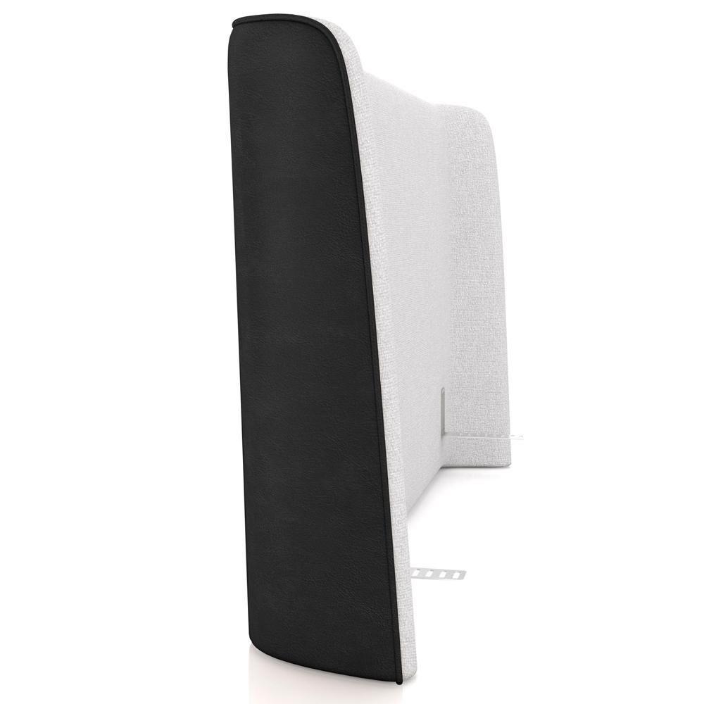 Cabeceira Cama Box King 195cm Nilo P05 Couríssimo Preto Bouclê Cru - Lyam Decor - 7