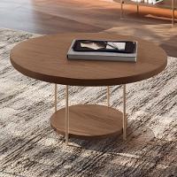 Mesa De Centro Sky Redonda Castanho Com Tampo Mdf - Hb Móveis Castanho - 2