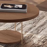 Mesa De Centro Sky Redonda Castanho Com Tampo Mdf - Hb Móveis Castanho - 3