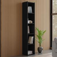 Estante Livreiro Janaina Com Prateleiras - Ajl Móveis Preto Preto - 3